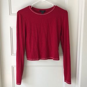 Forever 21 Cropped Red Long Sleeve